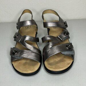 Gravity Defyer Leather Wedge Slingback Comfort Sandals